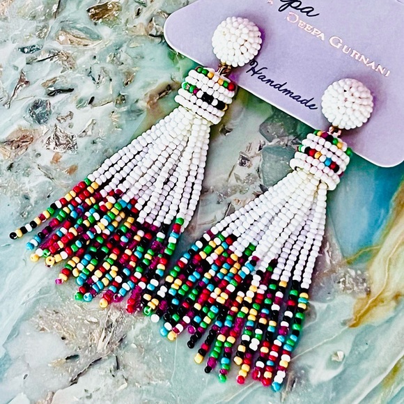 NWT Anthropologie Deepa Beaded Rainbow Chandeliers - Picture 11 of 15